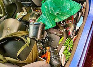 The mess found inside Rita�s stolen car, when recovered in the Hawthorne District.