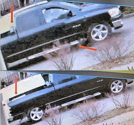 Police say this vehicle, caught on a security camera, is of interest to them in their investigation.